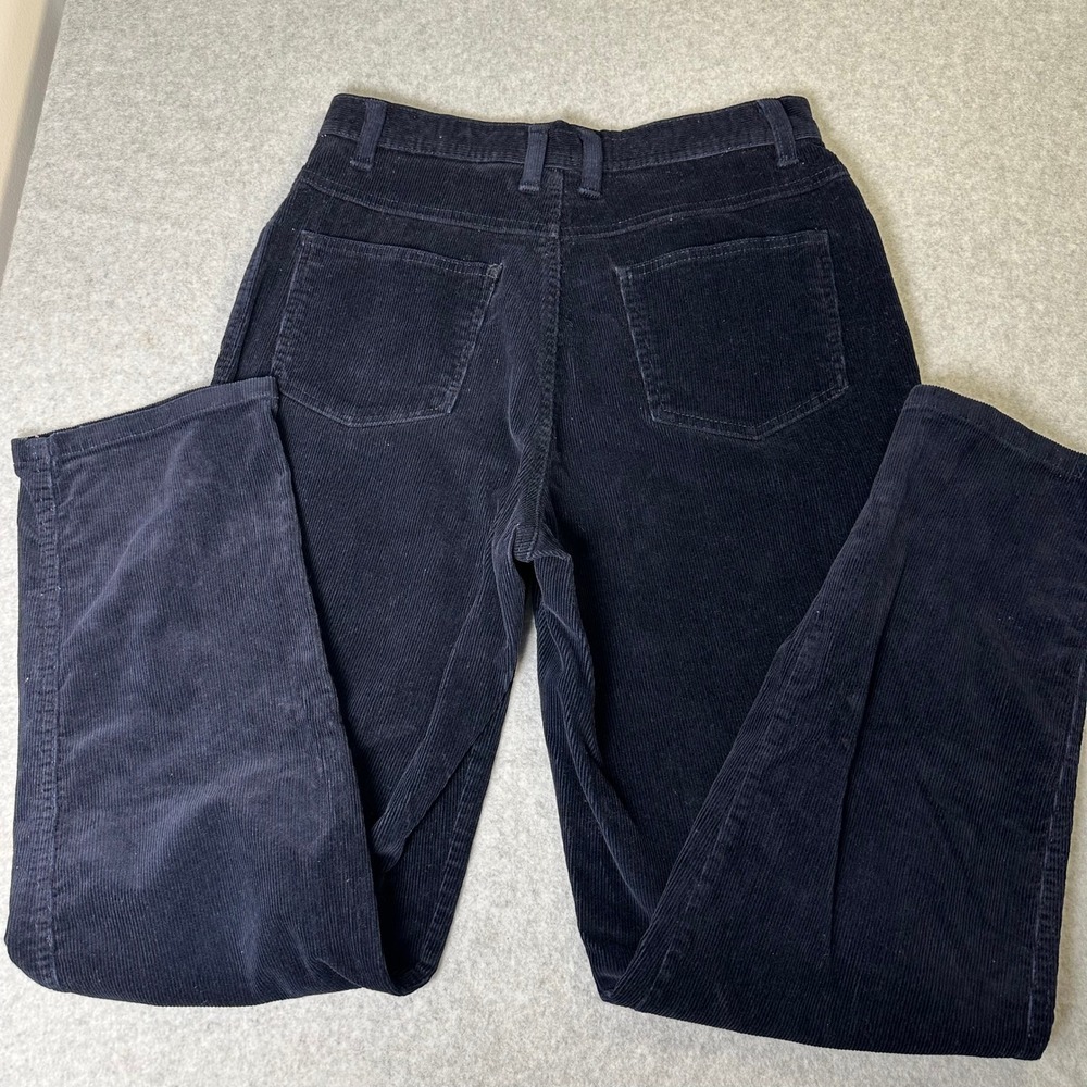 Bill Blass Corduroy Jeans Navy Blue Stretch High Rise Straight Leg Size‎ 8